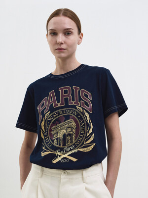 Paris short sleeve T-shirt navy