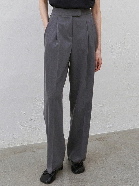 팬츠 - 닉앤니콜 (NICK&NICOLE) - CLASSIC TWOTUCK SLACKS_GRAY