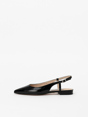 Rosca Slingback Flat Shoes in Wrinkled Black