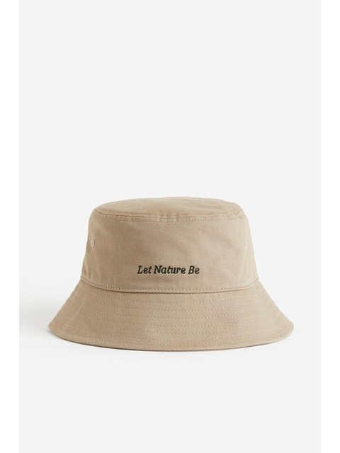 기타가방 - 에이치엔엠 (H&M) - 코튼 버킷햇 베이지/Let Nature Be 1147561012