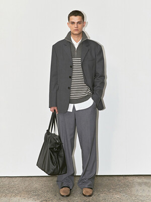WIDE-LEG LAYERED SLACKS CHARCOAL GREY_M_UDPA3C301CG