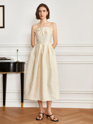 YY_French court style tube top dress