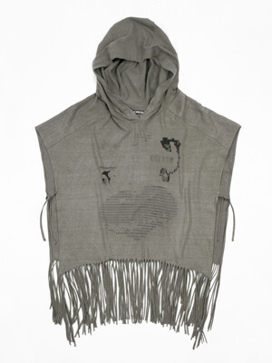 Haze Graphic Hooded Poncho