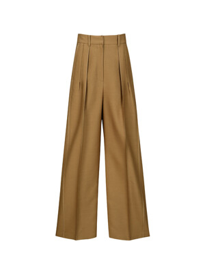 WIDE-LEG TROUSERS (BROWN)