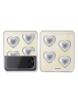 Silver Heart Z flip case (Jell-hard case)