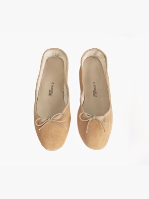 Porselli Suede Leather Flat shoes_Light Tan