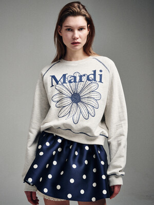 SWEATSHIRT RAGLAN FLOWERMARDI_OATMEAL BLUE