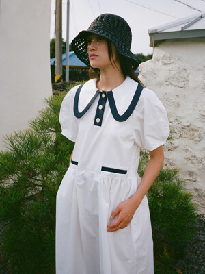 LIVIA Pique Dress-White