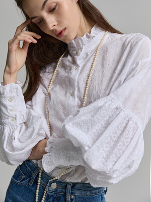white puff cotton blouse