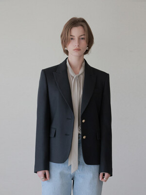 Classic Single 2 Button Jacket (Dark Navy)