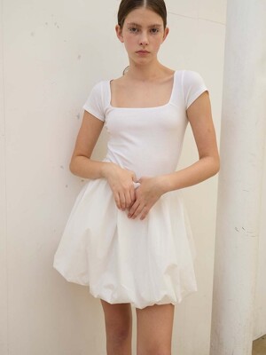 2 Way Balloon Skirt Top Mini_White