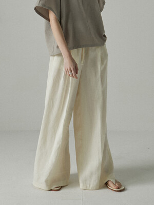 linen bending pants_CREAM