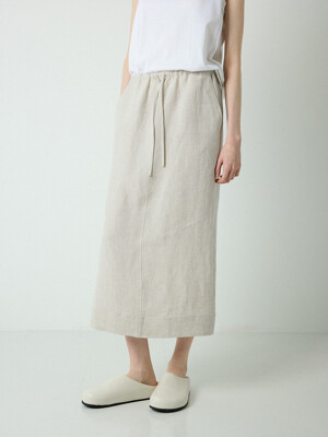 Pure linen skirt_natural