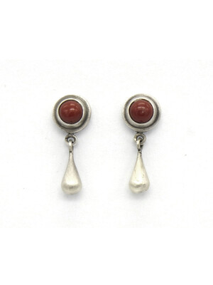 Tears earring (coral)