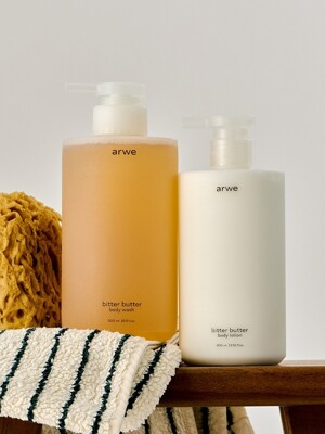 [24시간 보습] 비터버터 바디워시 500ml & 바디로션 400ml 세트