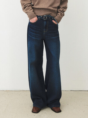 TFF BELTED LOOSE FIT DENIM_DEEP BLUE