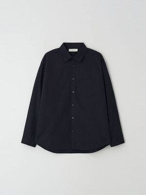 Simple Oversize twill shirt_Navy