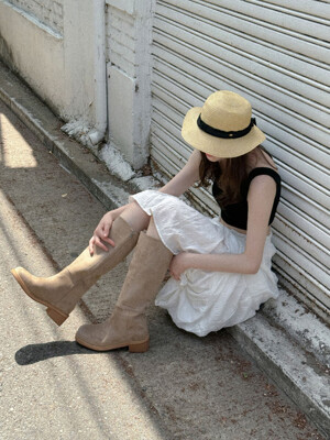 Dezen 스퀘어 절개 롱 부츠(4.5cm)_AOL124 l 3colors