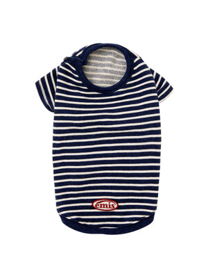 [PET] BUTTON SWEAT TEE-NAVY