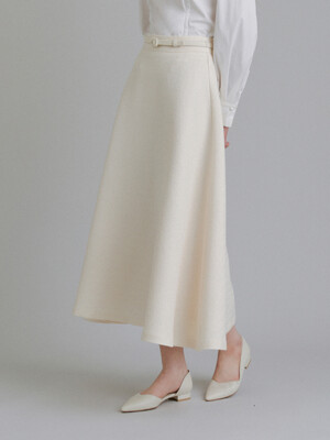 WELL FLARE SKIRT_CREAM