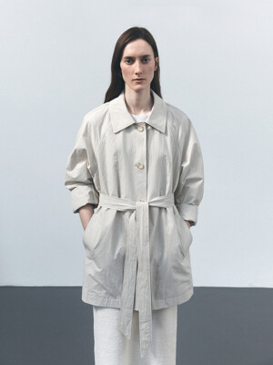 TVS BELTED HALF TRENCH COAT_2COLORS