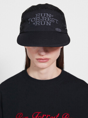Run For Rest Run Mesh Camp Cap_Black