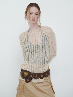Long Slim Knit Ivory