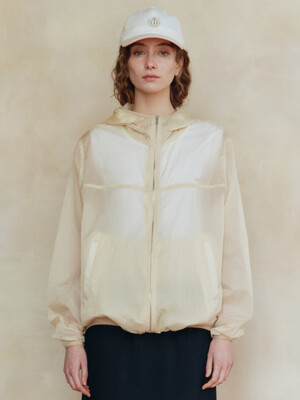 Sheer Hood Windbreaker (Cream)