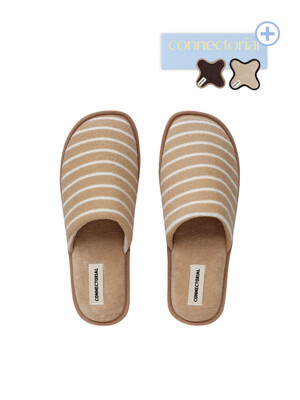 Terry Row Home Shoes -Beige Stripe(S/L)