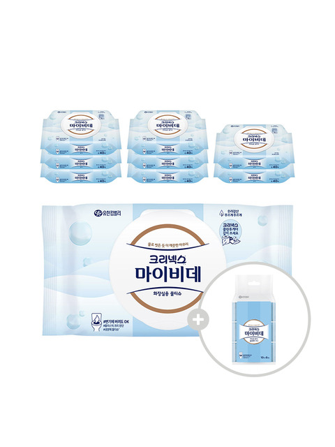 크리넥스 마이비데 퓨어 캡40매X9팩+(마이비데 클린케어 미니10매X6입 증정)