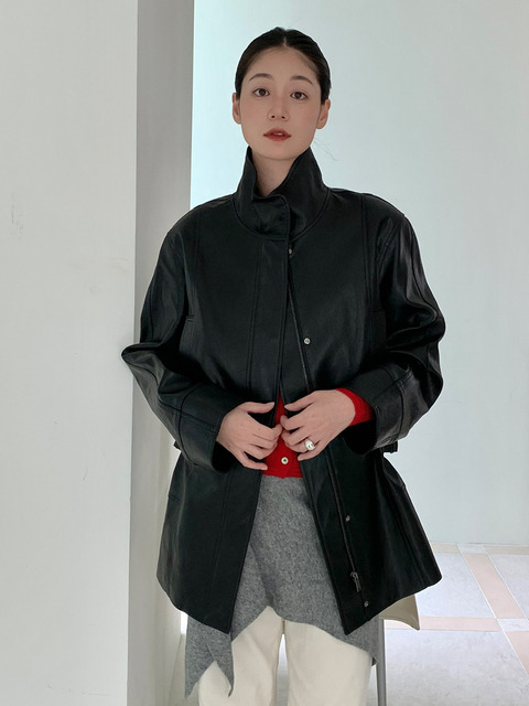 프론트로우 Leather Half Jacket