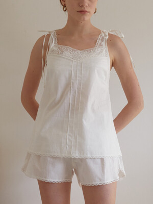 White Cotton Camisole 화이트 면 캐미솔세트