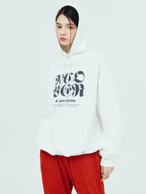 NCOVER ROMAN TYPO HOODIE-WHITE