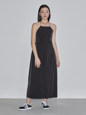 String Nylon Dress_Black