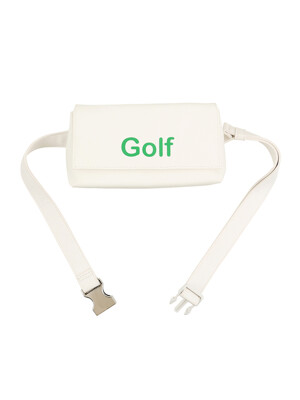 golf hip sack vegan leather bag_white