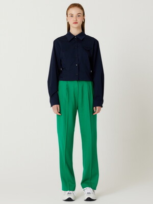 SUPERIOR WOOL TWO TUCKS PANTS(GREEN)