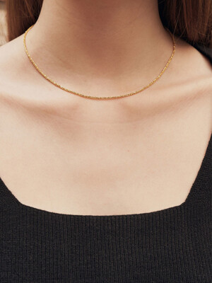 Glitter simple lining necklace - gold