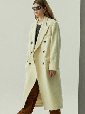 DOUBLE BREASTED TAILORED COAT - YELLOW