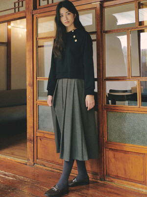 Somerset Flare Skirt_khaki