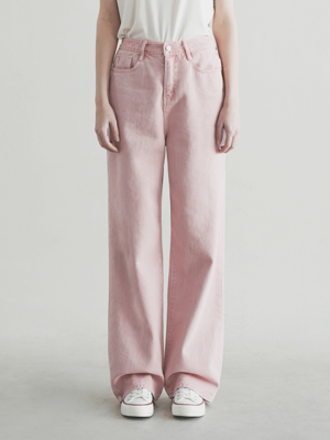 W104 DYEING WIDE PANTS_PINK