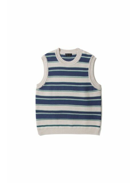 니트 - 커스텀멜로우 (CUSTOMELLOW) - [black label] multi stripes knit vest_CLWAM23112BUX