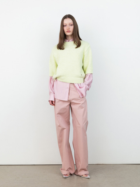 팬츠 - 레이스 (RRACE) - Buckle Pin Tuck Curve Pants_Pink