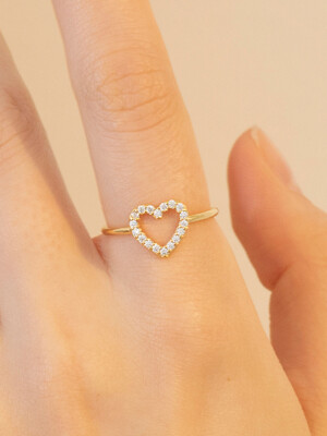 heart cubic ring (2colors)