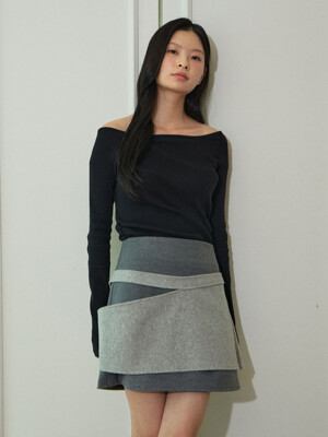 Serene wrap skirt (light gray)