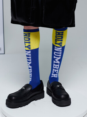 UNISEX HOLY COLOR CONTRAST LONG SOCKS_BLUE&YELLOW