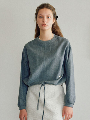 T Wool Sweatshirt Blouse_Melange Gray