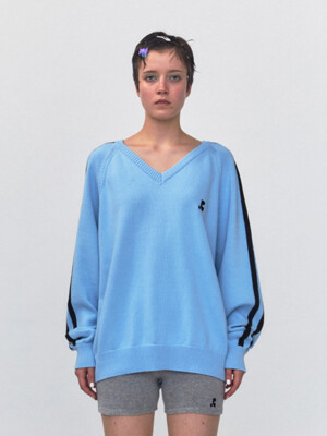 RR V-NECK SWEATER - SKYBLUE