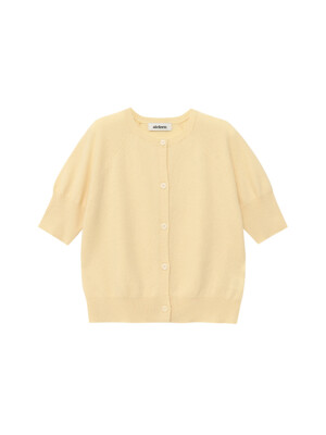 Soft Puff Sleeve Knit Cardigan (Yellow)