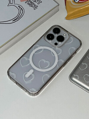 [MagSafe] signature heart case_white (젤하드)