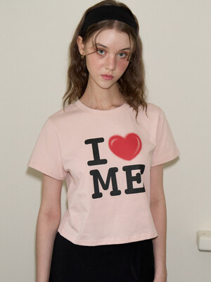 I Love Me Crop T_ Pink